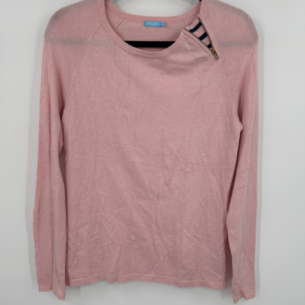 J McLaughlin Sweater Womens Medium Long Sleeve Zip Shoulder Modal Blend Pullover